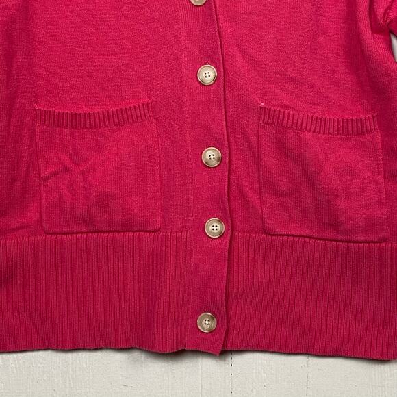 Loft Women's Pink Cotton Blend Cardigan Sweater Size Small - Picture 3 of 10